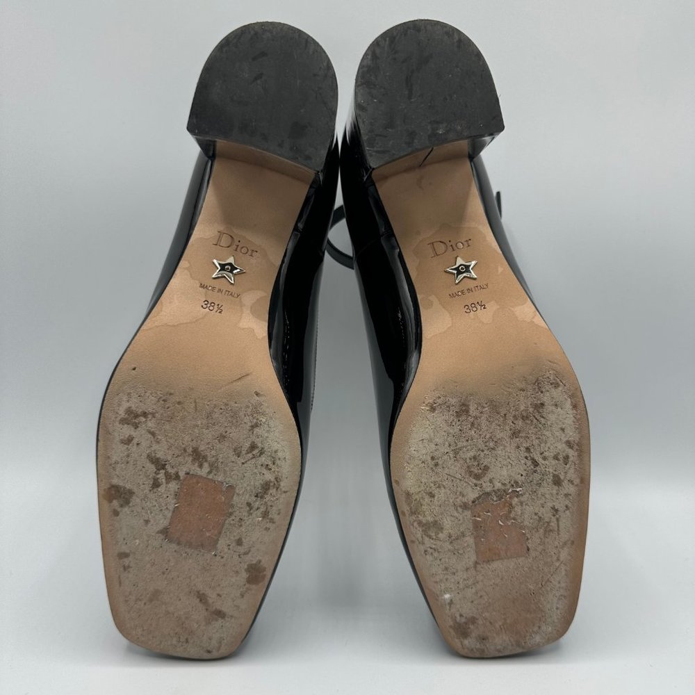 Dior La Parisienne Black Patent Leather Pump with Silver Heel & Ankle Strap FW22 - Picture 12 of 12